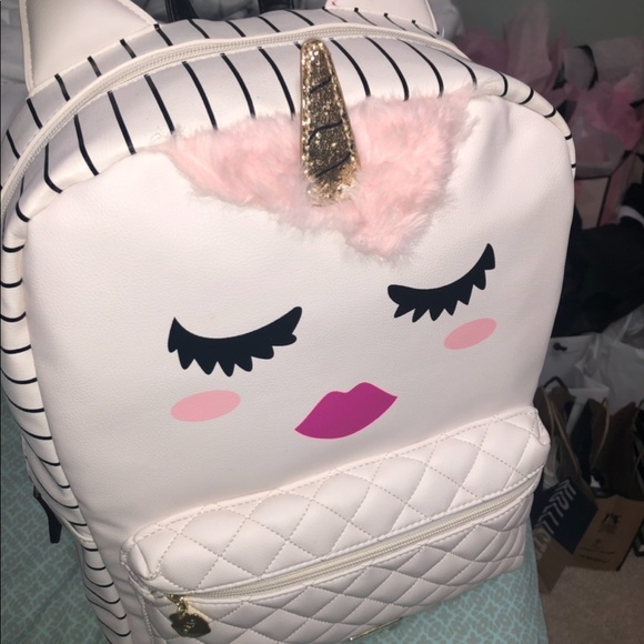Luv Betsey by Betsey Johnson Backpack Feather Bag Quilted  Designer Luv Betsy Bookbag (Brand New)